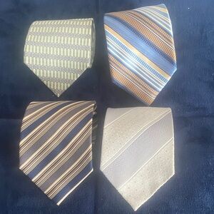 TIES set of 4, 3 ties Silk & grey one is a Silk Mix Various styles & colours